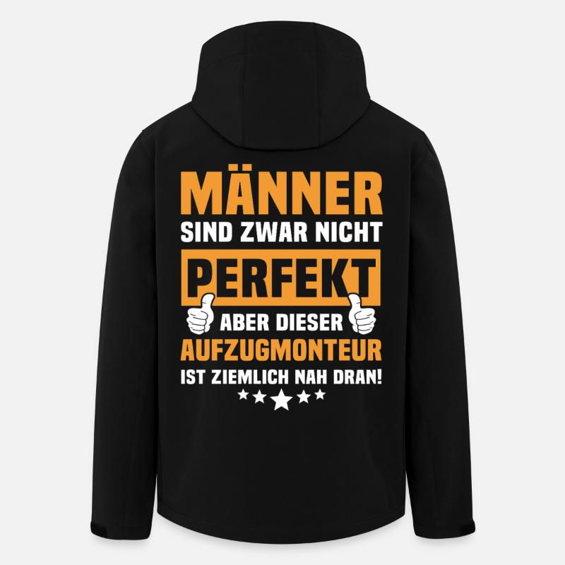 Lustige Aufzugmonteur Sprüche - Recycelte Männer Softshell-Jacke Discoverer von Stanley/Stella - Schwarz