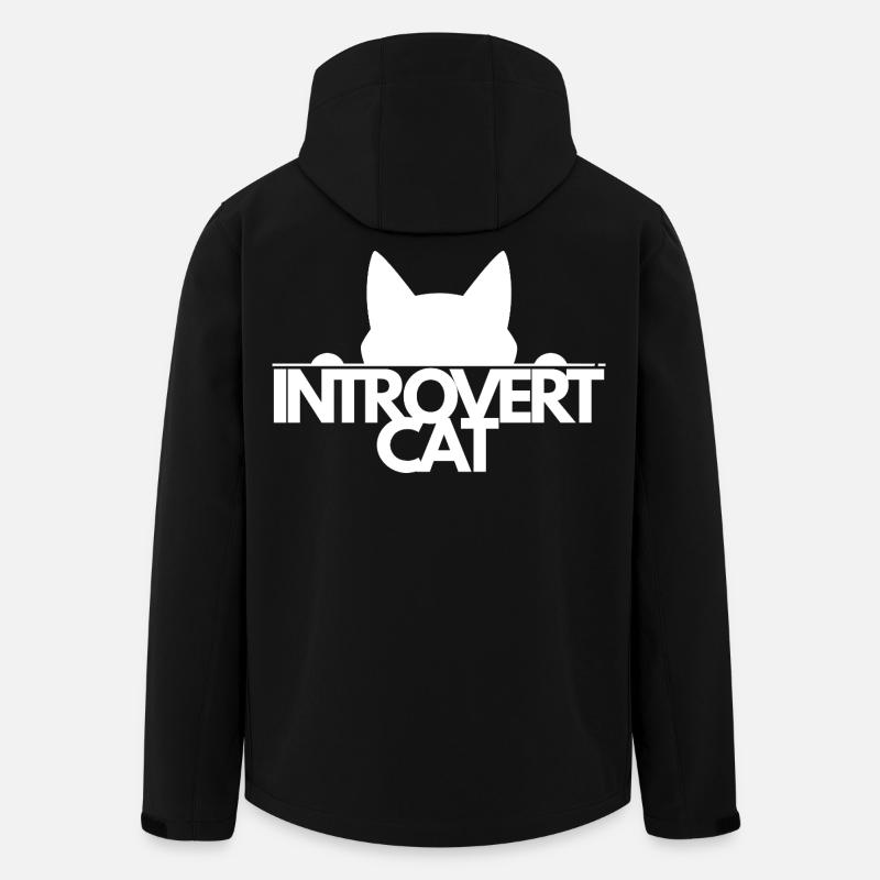 Introvertierter Cat Silhouette - Recycelte Männer Softshell-Jacke von Stanley/Stella - Schwarz