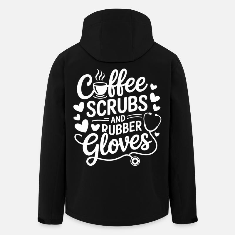 Coffee Scrubs Rubber Gloves - Men’s Recycled Softshell Jacket by Stanley/Stella - black