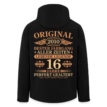 2010 Vintage Parfaitement Maturé 16e anniversaire - Veste softshell homme en polyester recyclé Stanley/Stella - noir - Dos - AI Model Male 185 light (185cm)