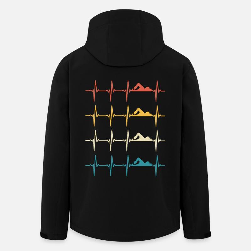Schwimmer-Herzschlag-Schwimmen - Recycelte Männer Softshell-Jacke von Stanley/Stella - Schwarz