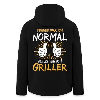 griller saying - Men’s Recycled Softshell Jacket by Stanley/Stella - black - Back - AI Model Male 185 light (185cm)