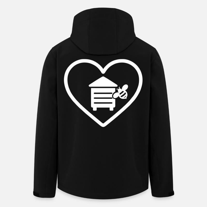 Heart Beekeeper Hive Bee - Men’s Recycled Softshell Jacket by Stanley/Stella - black