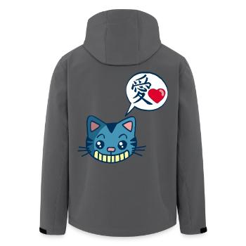 Kawaii Manga-Katze - Recycelte Männer Softshell-Jacke von Stanley/Stella - Schwarz - Hinten - AI Model Male 185 light (185cm)