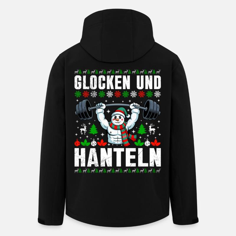 Christmas BELLS AND DUMBBELLS Fun - Men’s Recycled Softshell Jacket by Stanley/Stella - black