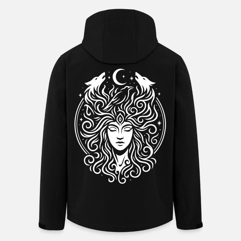Rauhnächte Lichtpercht with Direwolves & Moon - Men’s Recycled Softshell Jacket by Stanley/Stella - black