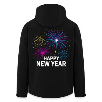 Feuerwerk Silvester Design – Happy New Year - Recycelte Männer Softshell-Jacke von Stanley/Stella - Schwarz - Hinten - AI Model Male 185 light (185cm)