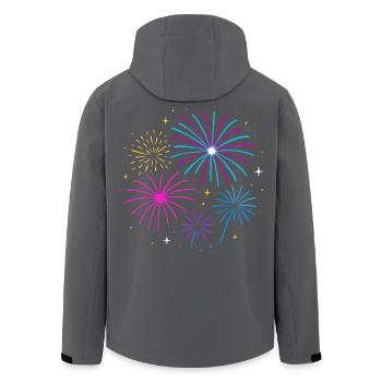 Feuerwerk Silvester Design – Happy New Year - Recycelte Männer Softshell-Jacke von Stanley/Stella - Schwarz - Hinten - AI Model Male 185 light (185cm)