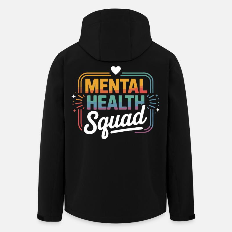 Mental Health Squad Rainbow Tee - Men’s Recycled Softshell Jacket by Stanley/Stella - black