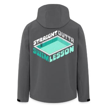 Schwimmlehrer Straight Outta Swim Lesson - Recycelte Männer Softshell-Jacke von Stanley/Stella - Schwarz - Hinten - AI Model Male 185 light (185cm)