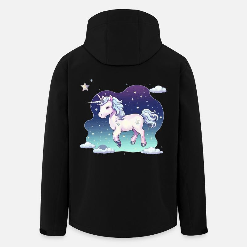 Pastell-Einhorn Sternenhimmel - Recycelte Männer Softshell-Jacke von Stanley/Stella - Schwarz