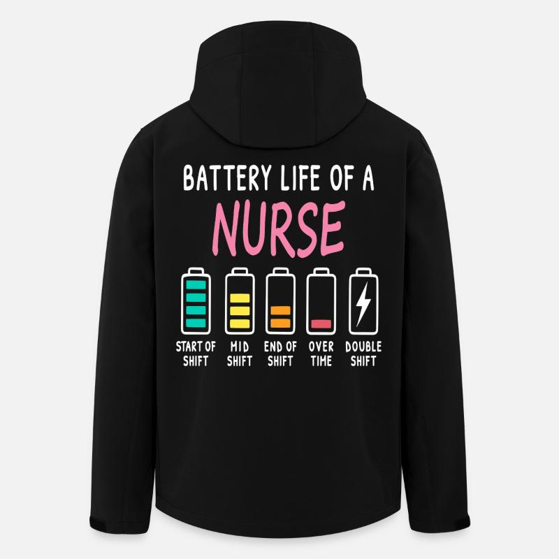 Akkustand einer Pflegekraft Humor - Recycelte Männer Softshell-Jacke von Stanley/Stella - Schwarz