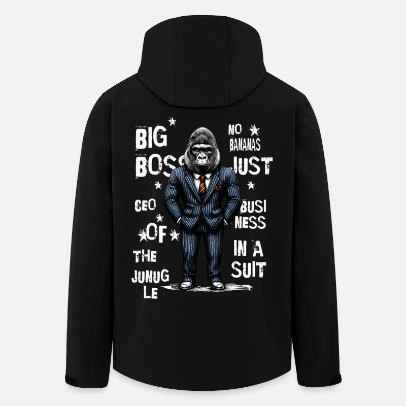 Business Gorilla - Recycelte Männer Softshell-Jacke von Stanley/Stella - Schwarz