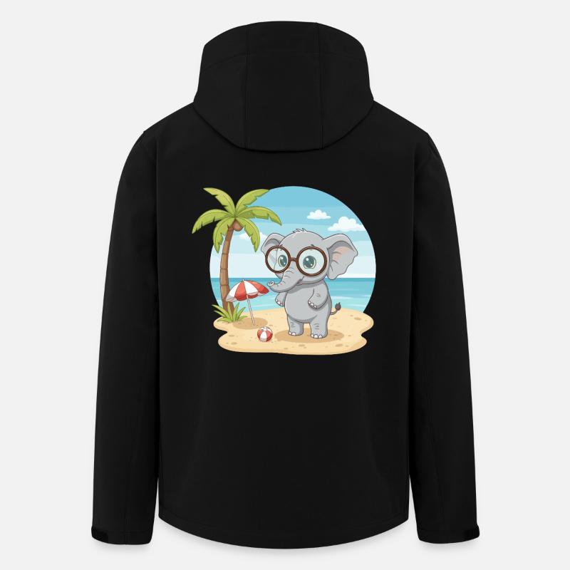 Süßer Elefant mit Brille Strandsommerurlaub - Recycelte Männer Softshell-Jacke von Stanley/Stella - Schwarz