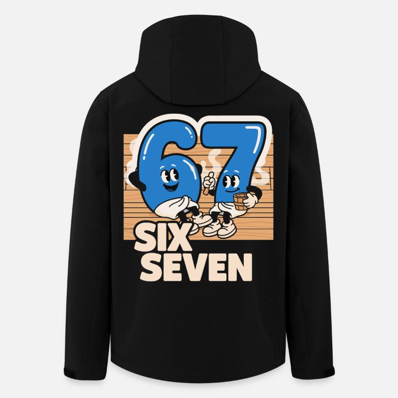 67 Six Seven meme Sauna Spa - Italienisch Lust - Recycelte Männer Softshell-Jacke von Stanley/Stella - Schwarz