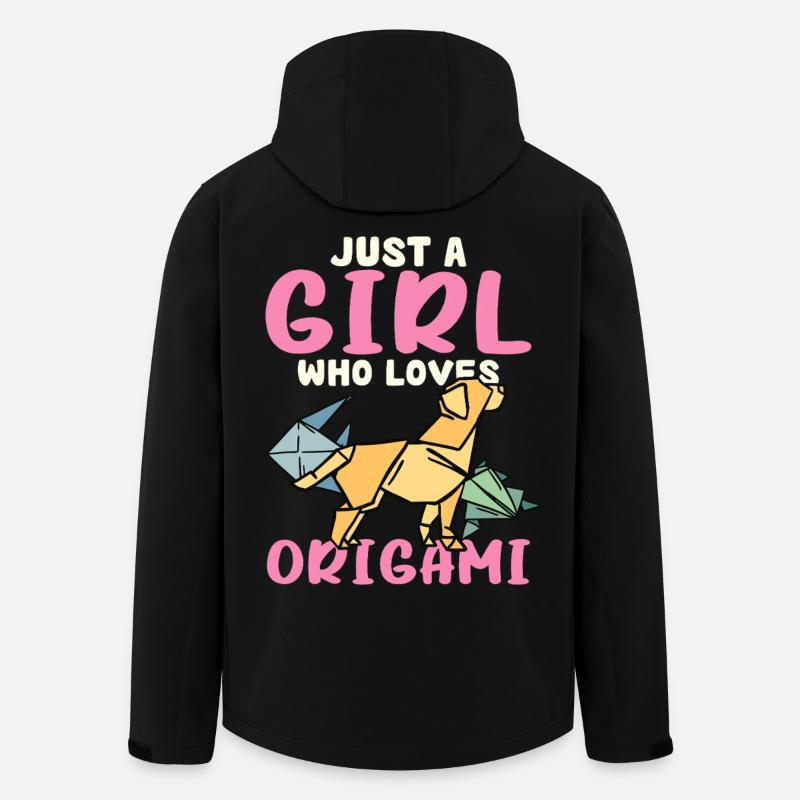 Une seule fille aime l’origami - Veste softshell homme en polyester recyclé Stanley/Stella - noir