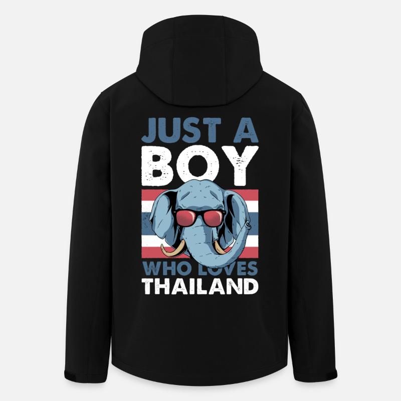 Elephant Loves Thailand TShirt - Men’s Recycled Softshell Jacket by Stanley/Stella - black