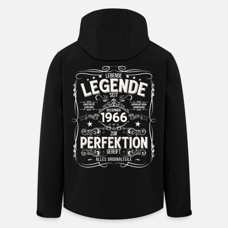 59e anniversaire Millésime décembre 1966 - Veste softshell homme en polyester recyclé Stanley/Stella - noir