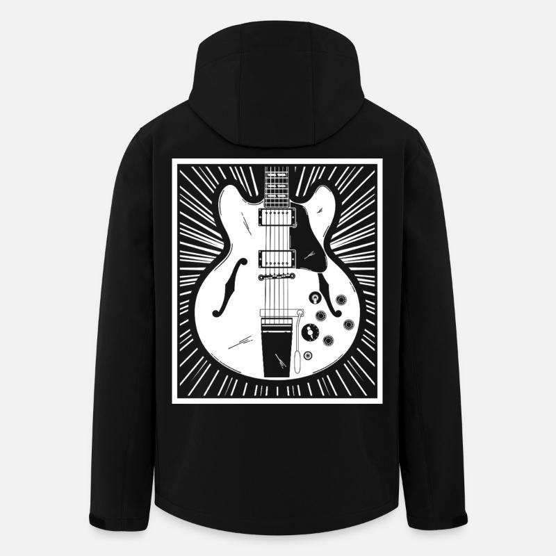 Retro Guitar Silhouette Poster - Men’s Recycled Softshell Jacket by Stanley/Stella - black