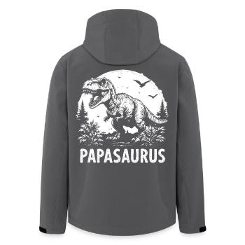Papasaurus Bester Papa starker Vater Geschenk cool - Recycelte Männer Softshell-Jacke von Stanley/Stella - Schwarz - Hinten - AI Model Male 185 light (185cm)