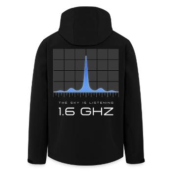 UAP Frequenz 1.6 GHz – Der Himmel hört zu - Recycelte Männer Softshell-Jacke von Stanley/Stella - Schwarz - Hinten - AI Model Male 185 light (185cm)
