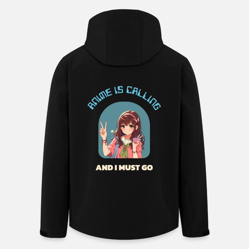 Anime Ruft: Und Ich Muss Gehen - Recycelte Männer Softshell-Jacke von Stanley/Stella - Schwarz