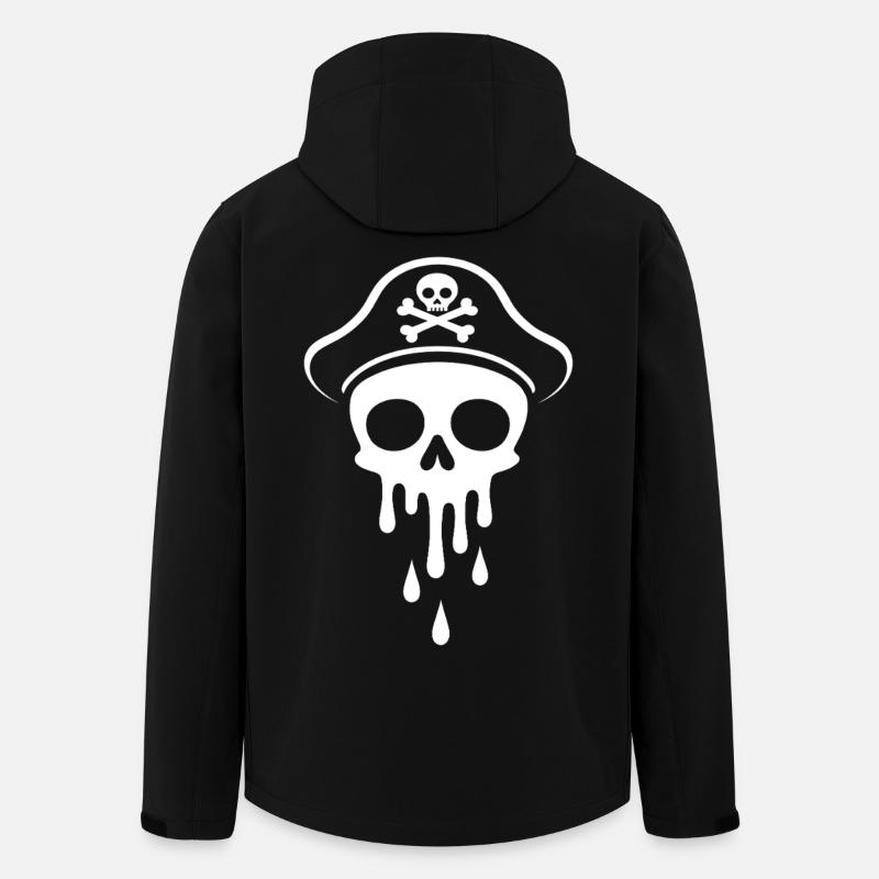 Melting Captain Skull Skull Captain Hat - Men’s Recycled Softshell Jacket by Stanley/Stella - black