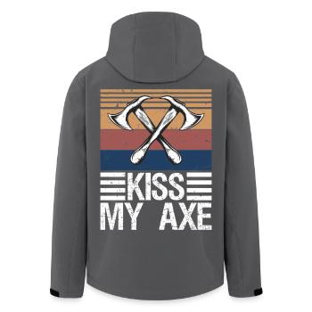 Lumberjack Axe Chop Wood Gift - Recycelte Männer Softshell-Jacke von Stanley/Stella - Schwarz - Hinten - AI Model Male 185 light (185cm)