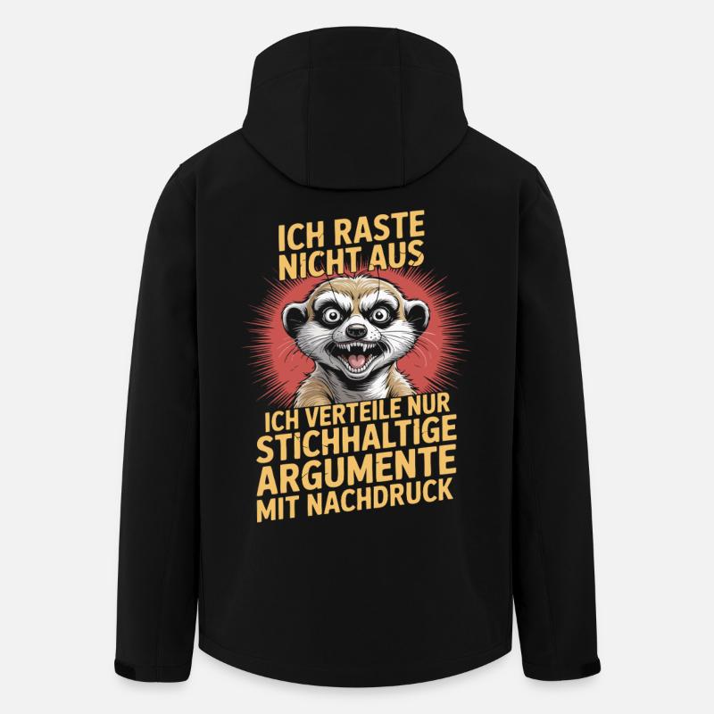 Meerkat Valid Arguments Gag - Men’s Recycled Softshell Jacket by Stanley/Stella - black