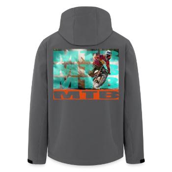 MTB Bike - Recycelte Männer Softshell-Jacke von Stanley/Stella - Schwarz - Hinten - AI Model Male 185 light (185cm)