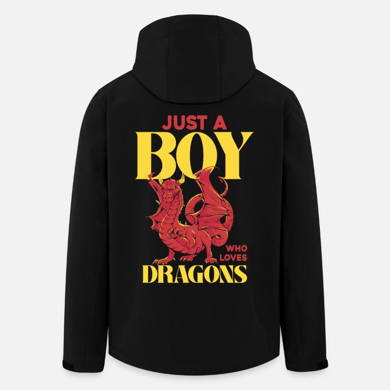 Nur ein Junge liebt Drachen - Recycelte Männer Softshell-Jacke von Stanley/Stella - Schwarz