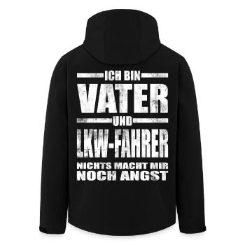 Vater und LKW-Fahrer Lustiger Spruch Papa Vatertag - Recycelte Männer Softshell-Jacke von Stanley/Stella - Schwarz - Hinten - AI Model Male 185 light (185cm)
