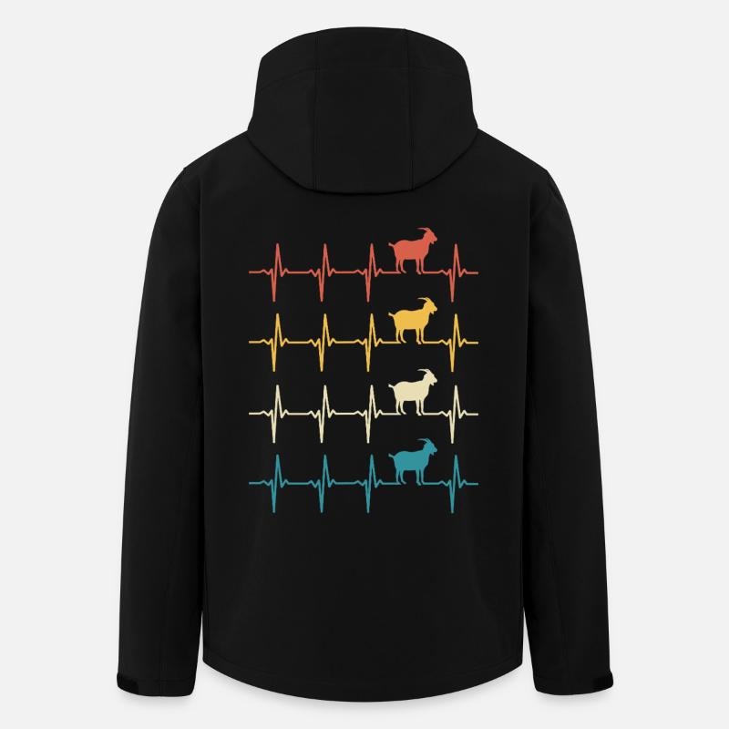 Ziegenherzschlag Retro-Ziegen - Recycelte Männer Softshell-Jacke von Stanley/Stella - Schwarz