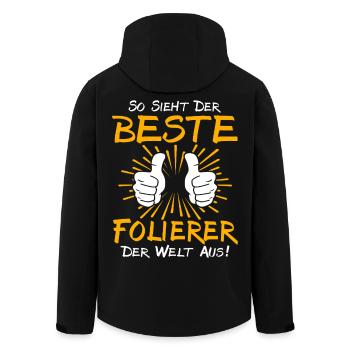 Folierer Geschenkidee - Recycelte Männer Softshell-Jacke von Stanley/Stella - Schwarz - Hinten - AI Model Male 185 light (185cm)