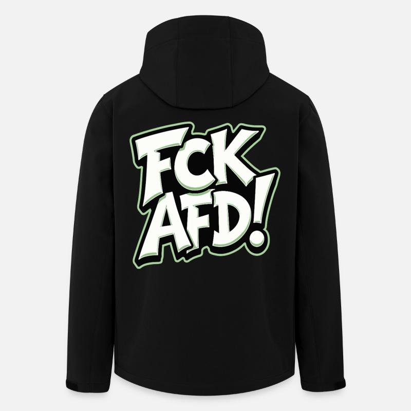 FCK AFD politisches Statement gegen Rechts - Recycelte Männer Softshell-Jacke von Stanley/Stella - Schwarz