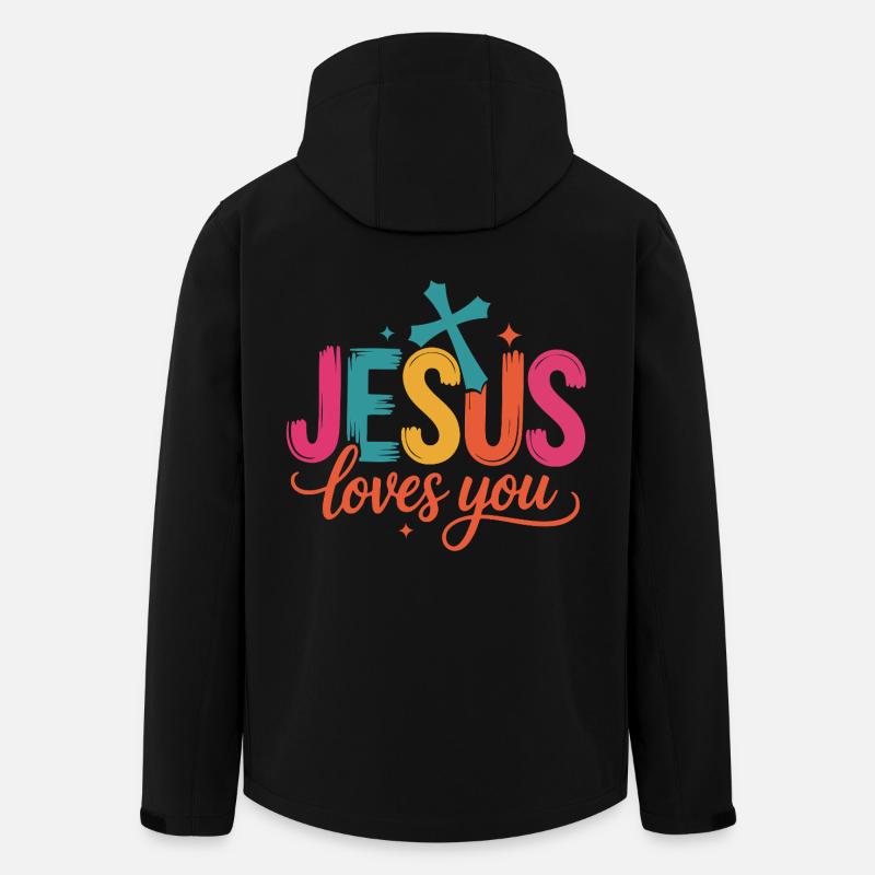 Jesus Loves You - Recycelte Männer Softshell-Jacke von Stanley/Stella - Schwarz