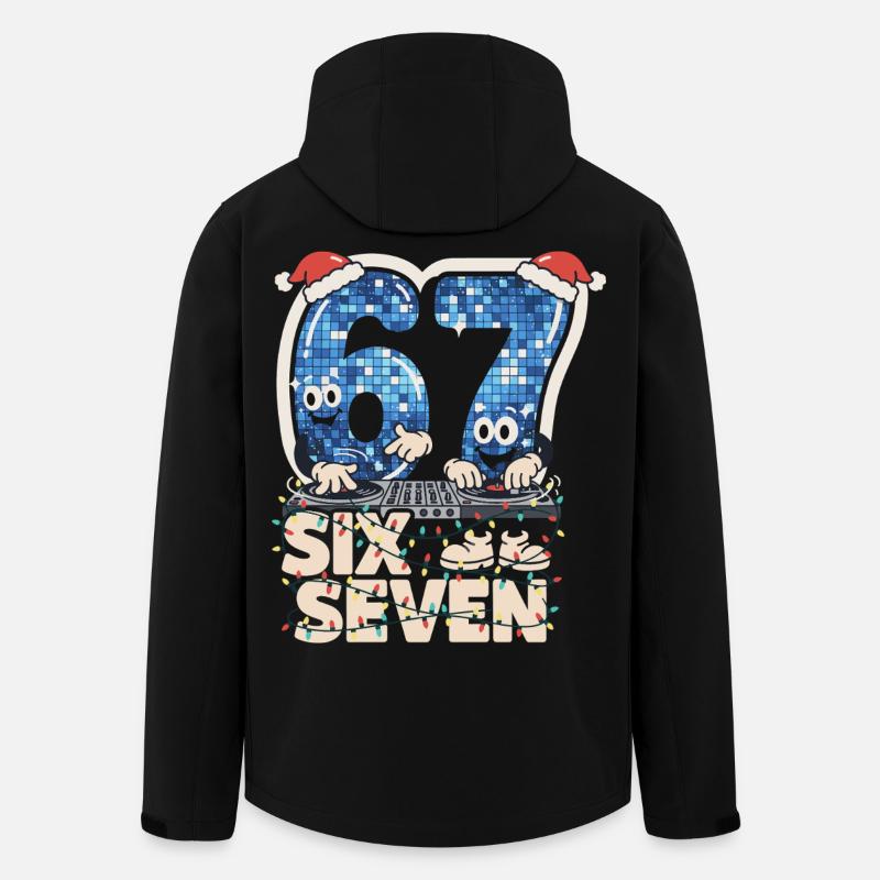 67 Six Seven 6-7 Italienisches meme Santa DJ - Recycelte Männer Softshell-Jacke von Stanley/Stella - Schwarz