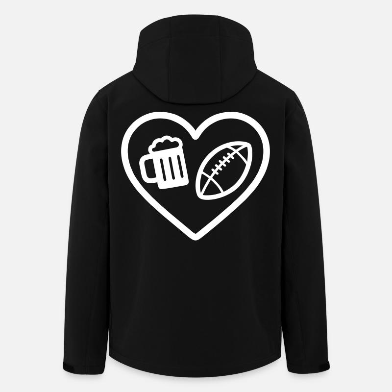 Heart Rugby Bier - Recycelte Männer Softshell-Jacke von Stanley/Stella - Schwarz