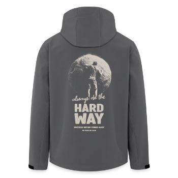 Harter Weg - Recycelte Männer Softshell-Jacke von Stanley/Stella - Schwarz - Hinten - AI Model Male 185 light (185cm)