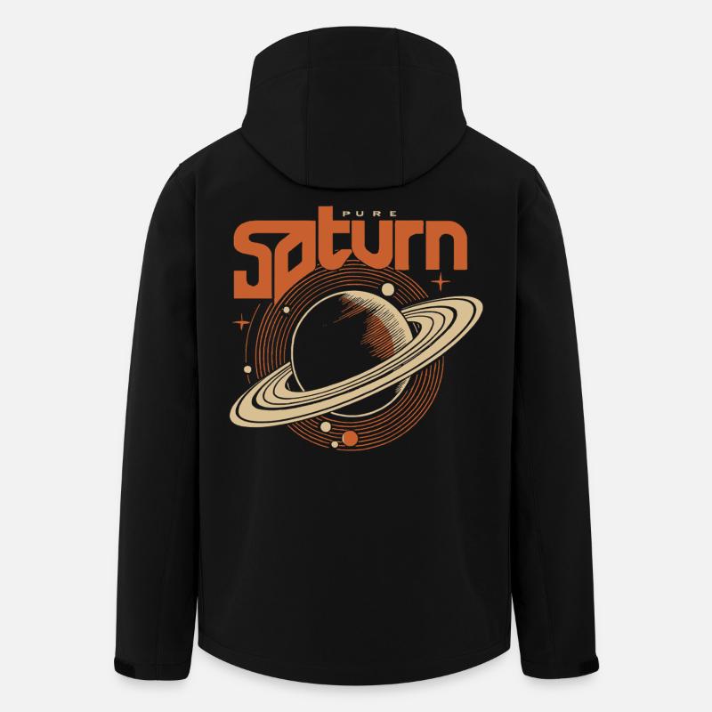 Saturn Retro Orbital - Recycelte Männer Softshell-Jacke von Stanley/Stella - Schwarz
