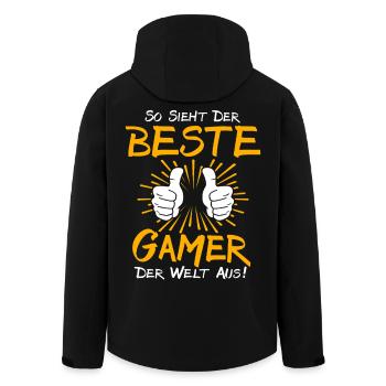 Idée cadeau gamer - Veste softshell homme en polyester recyclé Stanley/Stella - noir - Dos - AI Model Male 185 light (185cm)