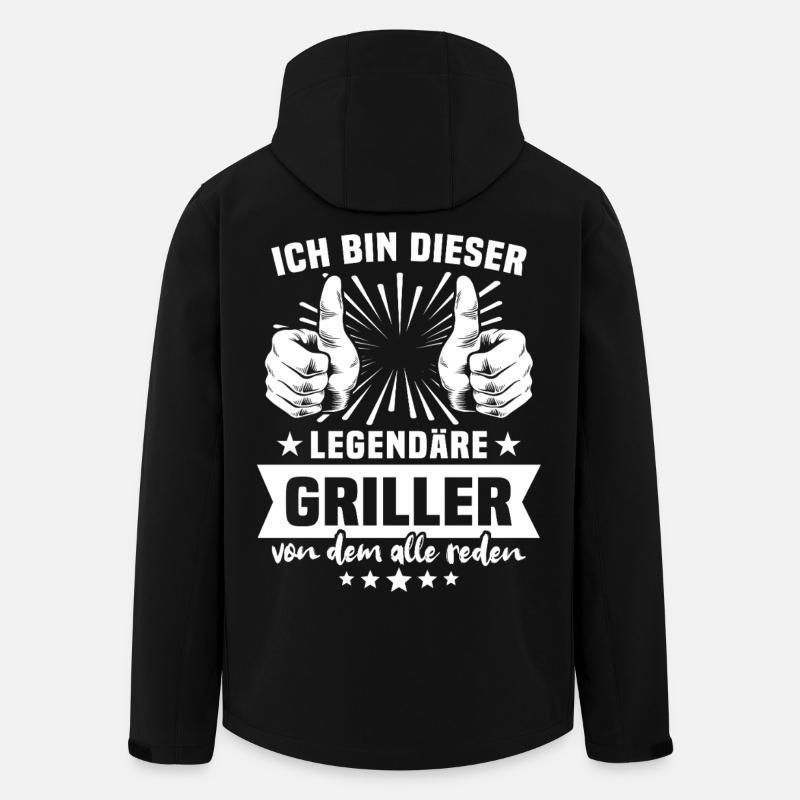 Légende du Griller - Veste softshell homme en polyester recyclé Stanley/Stella - noir