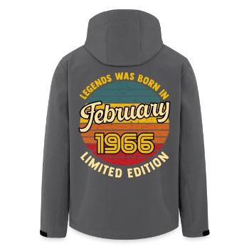 Legend Born January 1966 60th Birthday - Men’s Recycled Softshell Jacket by Stanley/Stella - black - Back - AI Model Male 185 light (185cm)