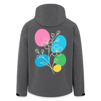 Graphique floral minimaliste, été bohème - Veste softshell homme en polyester recyclé Stanley/Stella - noir - Dos - AI Model Male 185 light (185cm)