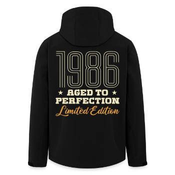 1986 L'âge de la Perfection Cadeau Anniversaire 86 - Veste softshell homme en polyester recyclé Stanley/Stella - noir - Dos - AI Model Male 185 light (185cm)