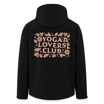 Club de groupe des amateurs de yoga esthétique beige - Veste softshell homme en polyester recyclé Stanley/Stella - noir - Dos - AI Model Male 185 light (185cm)