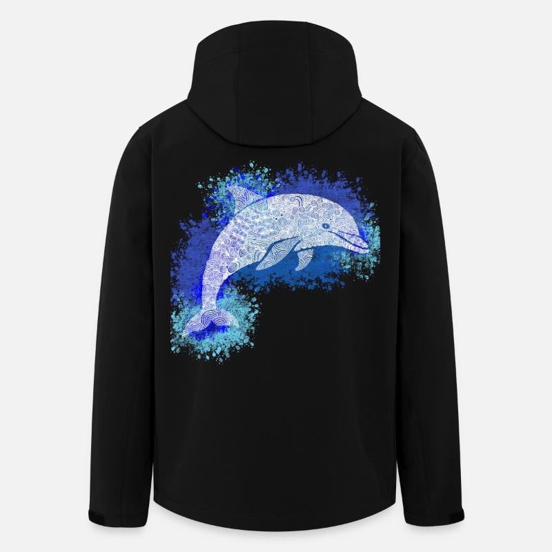 Zentangle Dolphin - Veste softshell homme en polyester recyclé Stanley/Stella - noir