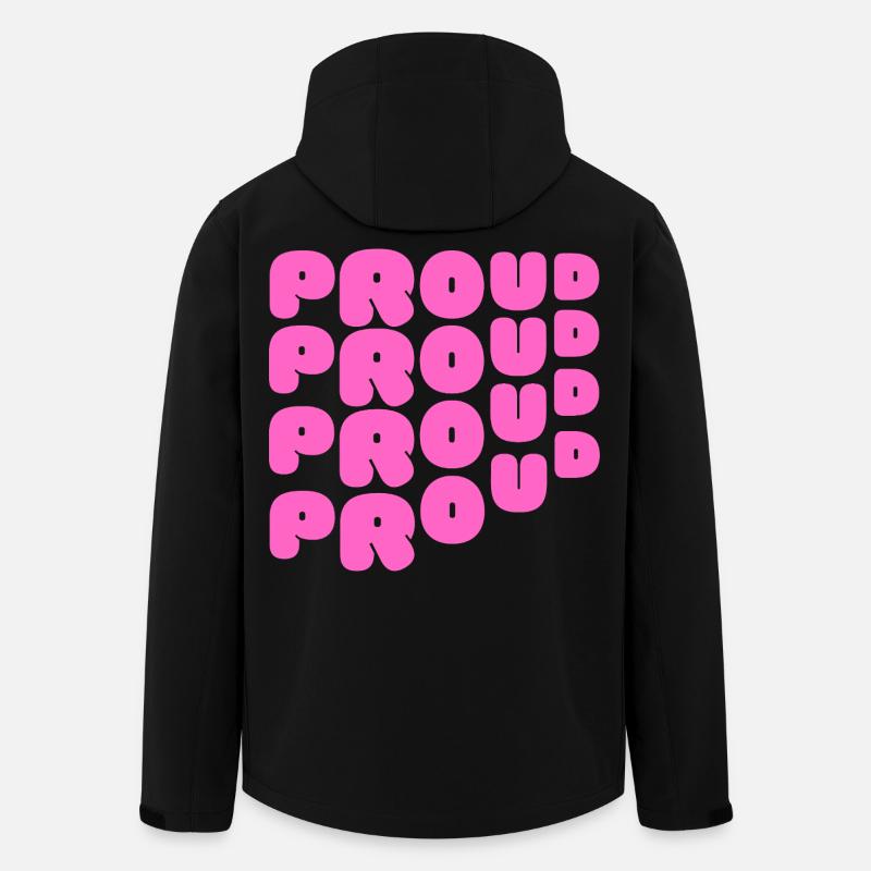 Pride / CSD / LGBTQ+ Design "PROUD" - Men’s Recycled Softshell Jacket by Stanley/Stella - black