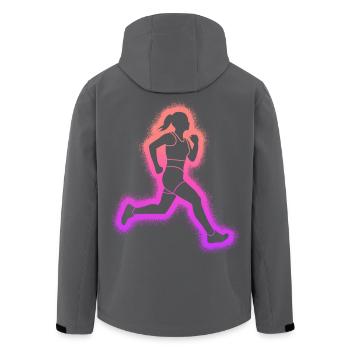 Running Jogging Women Kids Girls Runner - Men’s Recycled Softshell Jacket by Stanley/Stella - black - Back - AI Model Male 185 light (185cm)