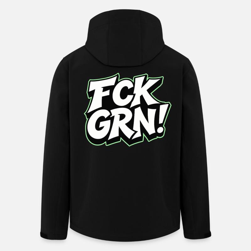 FCK GRN Statement Schriftzug - Recycelte Männer Softshell-Jacke von Stanley/Stella - Schwarz